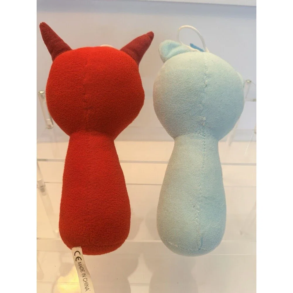 Set Of 2 Sprunki Raddy & Sky Plush Red And Light Blue Characters Stuffed Toys